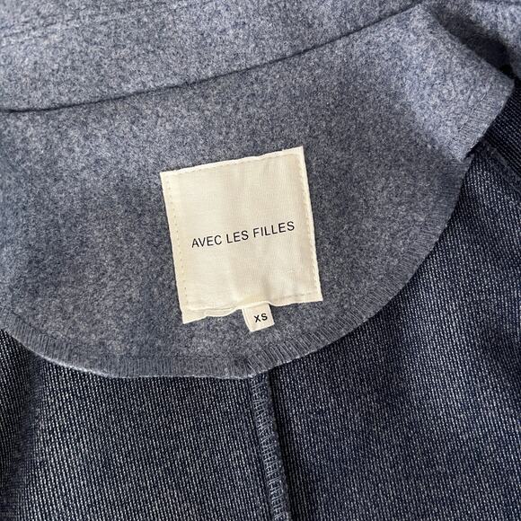 NWOT Avec Les Filles Light Blue Zip Jacket Utility Shacket Women Sz XS Anthro - Picture 8 of 12